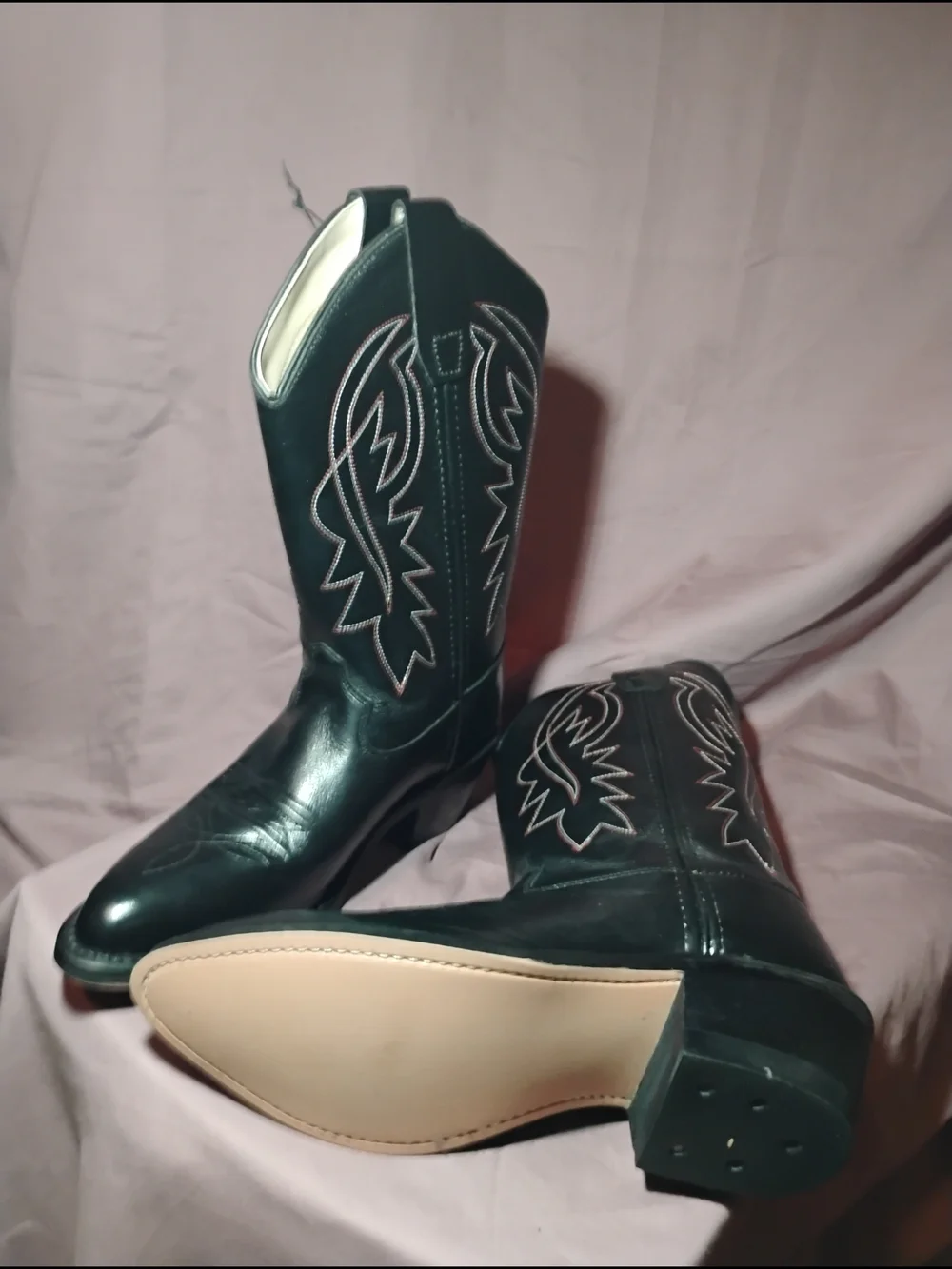 Old West Kids cowboy Boots round Toe Retro Western Style and Embroidery Botas